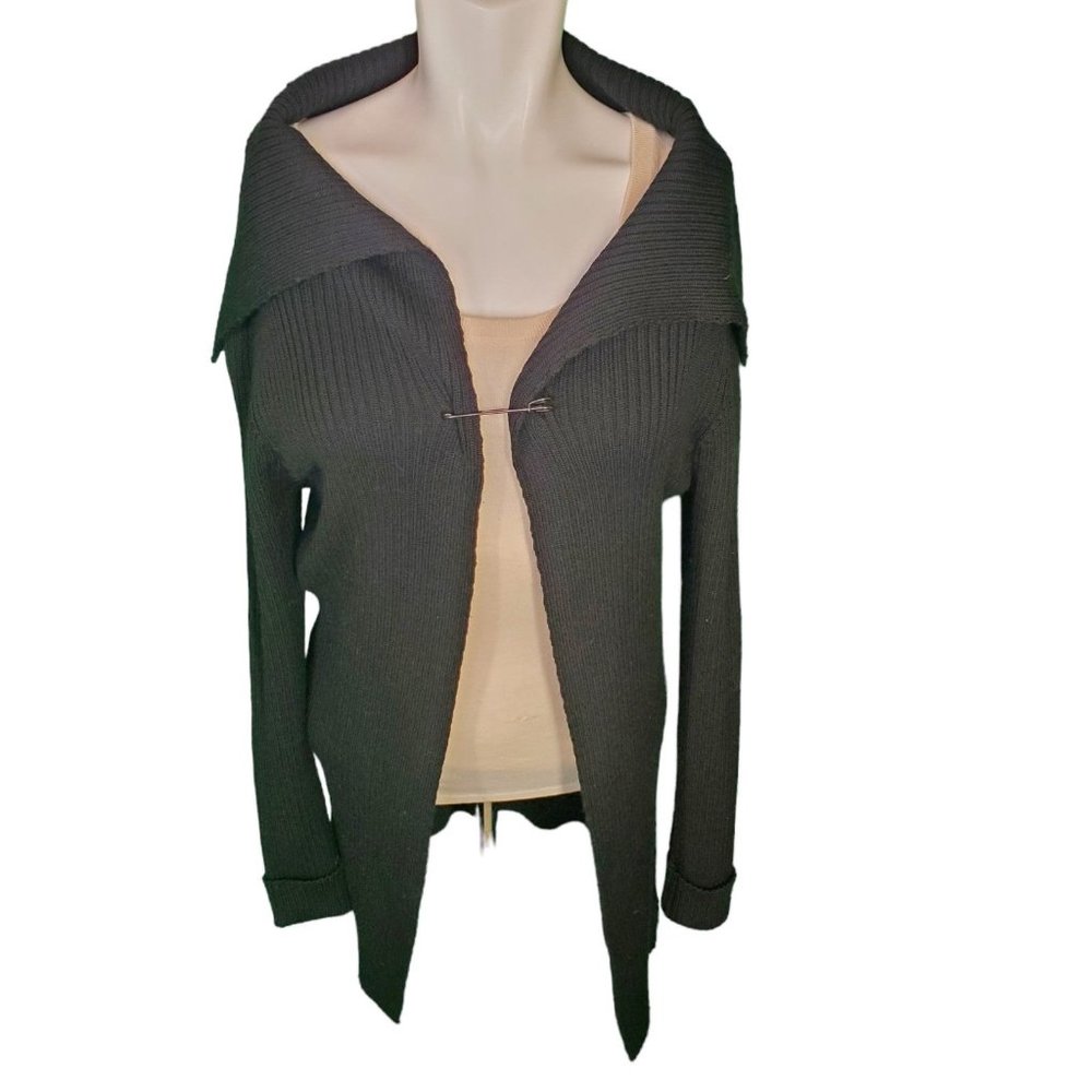 Sylvia Novelli Made In Italy Vintage Merino Wool Shawl Collar Duster Cardigan S